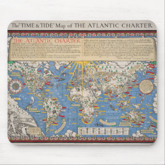 Mousepad Vintage Nações Unidas / Mapa da Carta Atlântica