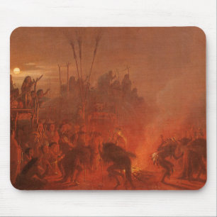 Mousepad Vintage Nativos Americanos, Dança do Búfalo por Wi