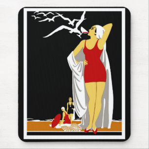 Mousepad Vintage Nova York Banhistas Vermelhas