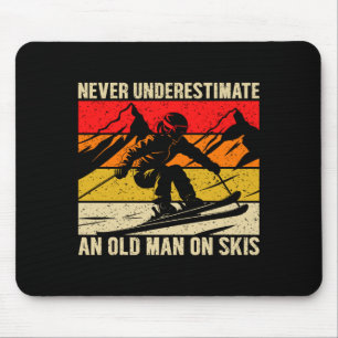 Mousepad Vintage Nunca Subestime Um Homem Velho De Esqui Di