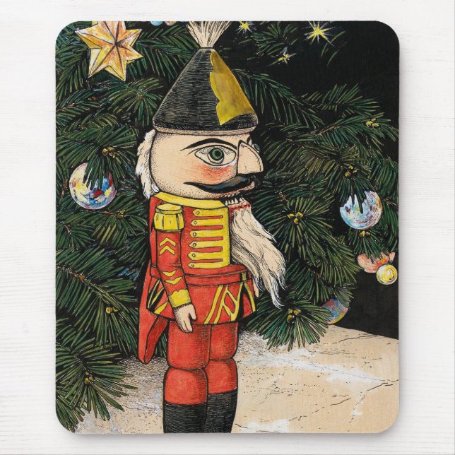 Mousepad Vintage Nutcracker Sob Árvore De Natal (Frente)