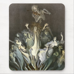 Mousepad Vintage o Dia das Bruxas, fantasmas assustadores e