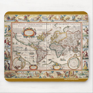 Mousepad Vintage Old World Map History-lover Design