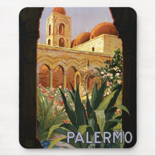 Mousepad Vintage Palermo Itália Viagem Turismo Anúncio