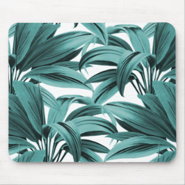 Mousepad Vintage Palm Tropical Botânica Watercolor Teal