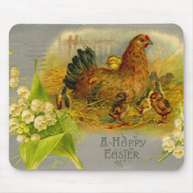 Mousepad Vintage Páscoa Hen (Frente)
