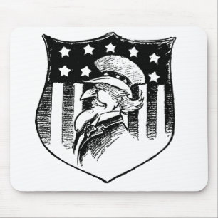 Mousepad Vintage Patriotic Tio Sam e Bandeira Americana