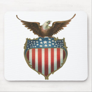 Mousepad Vintage Patriotismo, Águia Orgulhosa sobre Bandeir