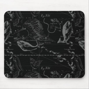 Mousepad Vintage Peixes Constelação Hevelius Engrave