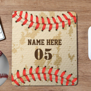 Mousepad Vintage Personalizado Nome do Baseball Número Retr
