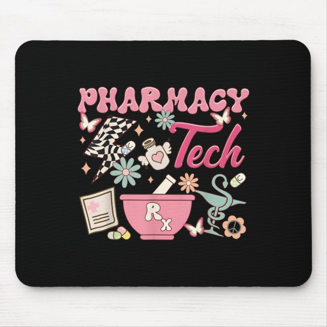 Mousepad Vintage Pharmacy Tech Technician Pharmacist Studen (Frente)