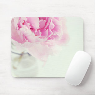 Mousepad Vintage Pink Peony Mason Jar