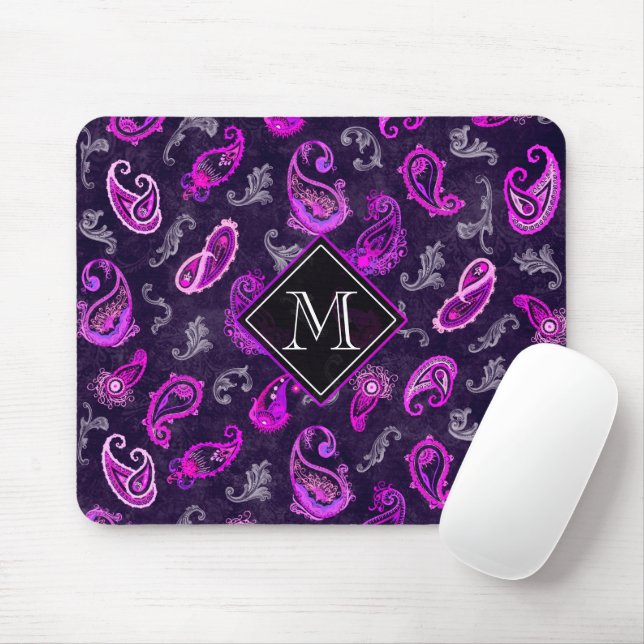 Mousepad Vintage Purple Paisley (Com mouse)