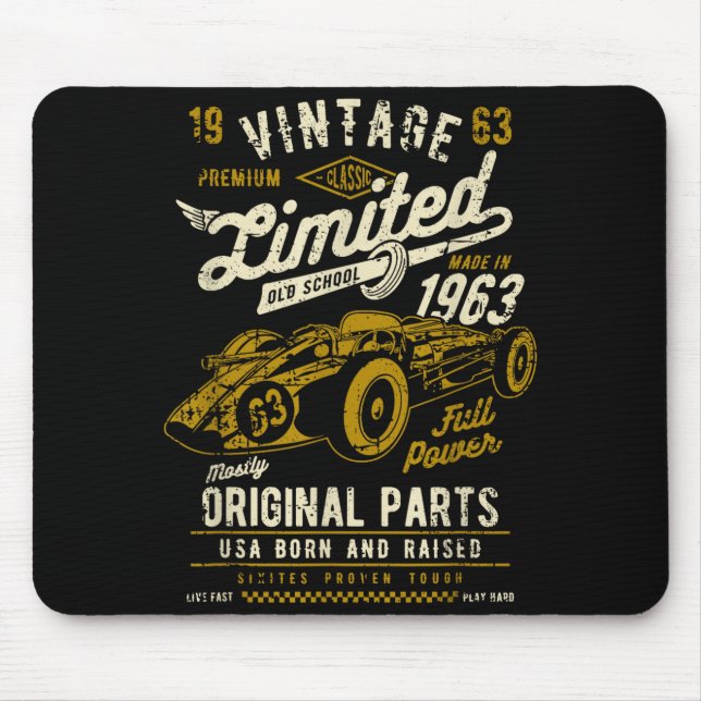 Mousepad Vintage Race Car Design  (Frente)