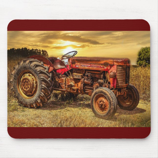 Mousepad Vintage Red Fazenda Trator (Frente)
