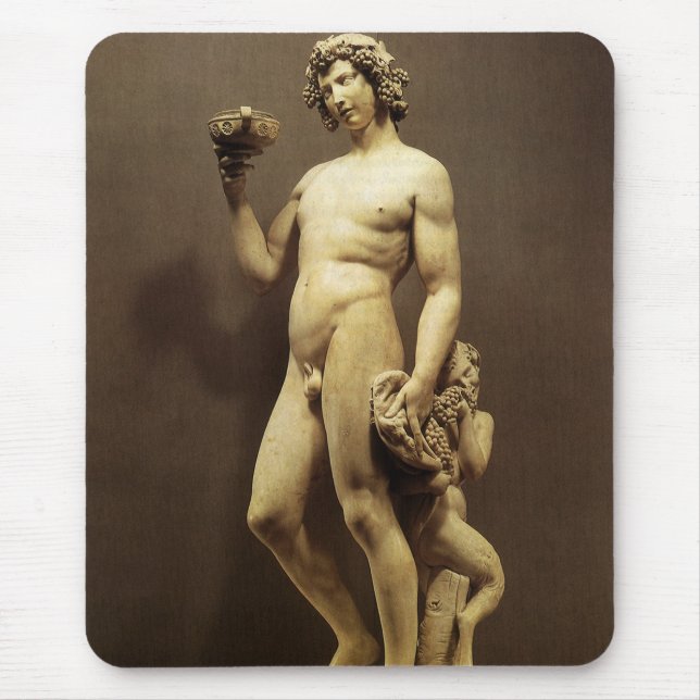 Mousepad Vintage Renaissance Statue Bacchus por Michelangel (Frente)