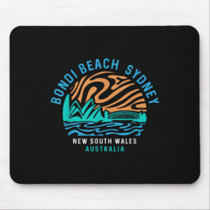 Mousepad Vintage Retro Bondi Beach Sydney Austrália Surfer