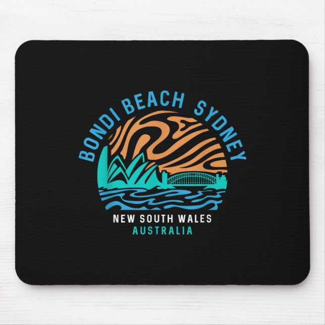 Mousepad Vintage Retro Bondi Beach Sydney Austrália Surfer (Frente)