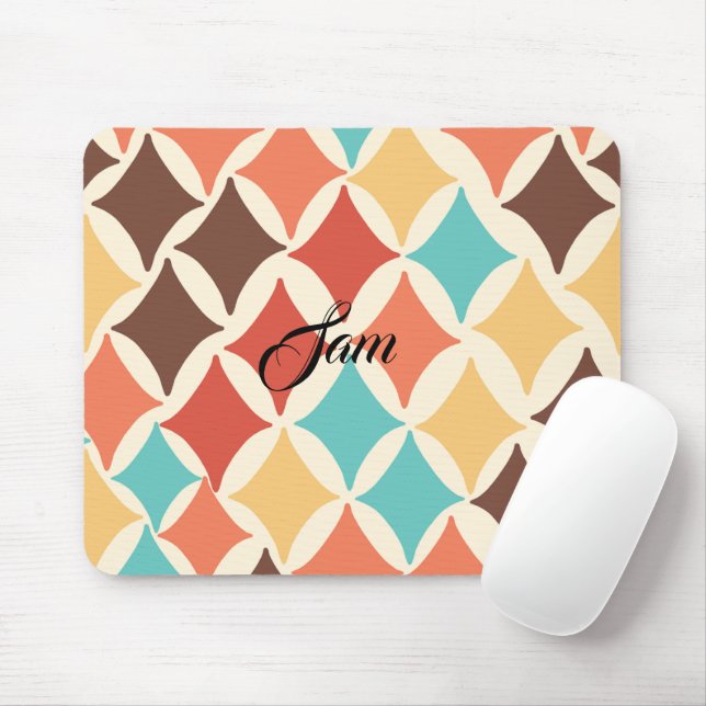 Mousepad Vintage Retro Diamond Shapes (Com mouse)