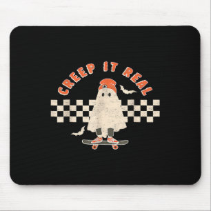 Mousepad Vintage Retro Halloween Creme It Real Ghost Boy Fa