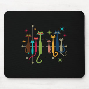 Mousepad Vintage Retro Médio-Séc. Moderno Cats 50 60s