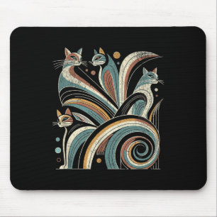 Mousepad Vintage Retro Médio-Séc. Moderno Cats 50 60s