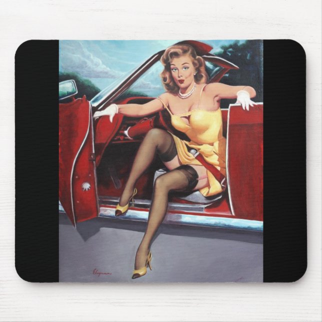Mousepad Vintage Retro Pin Up Girl (Frente)