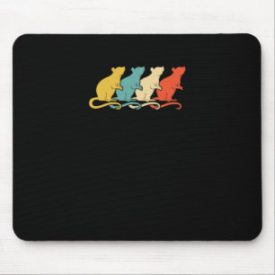 Mousepad Vintage Retro Pop Art Rat Rodent Gift Idea