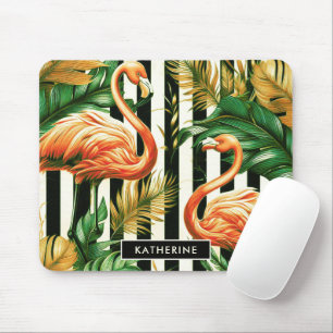 Mousepad Vintage Retro Stripes Flamingo