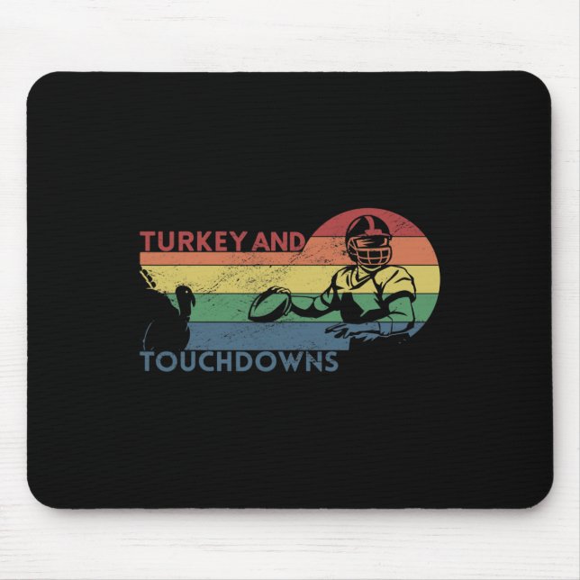 Mousepad Vintage Retro Turquia e Touchdowns F (Frente)