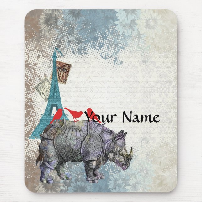 Mousepad Vintage rhino (Frente)
