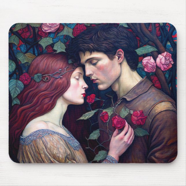 Mousepad Vintage Romance Casal Romântico de Amantes (Frente)