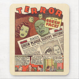 Mousepad Vintage Sci-Fi Adventure Terror of the Green Faces