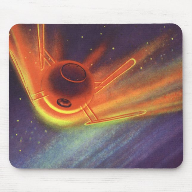 Mousepad Vintage Science Ficting, Foguete Brilhante no Espa (Frente)