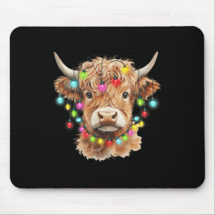 Mousepad Vintage Scottish Highland Cow Animal Christmas Xma
