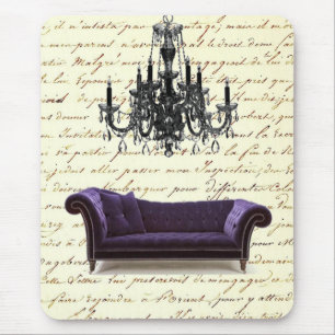 Mousepad vintage scripts paris chandelier casamento