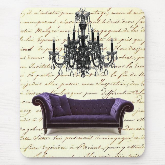 Mousepad vintage scripts paris chandelier casamento (Frente)