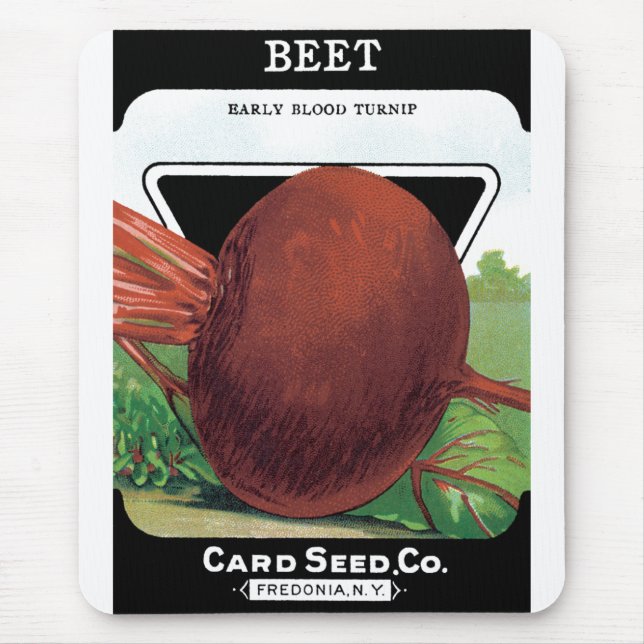 Mousepad Vintage Seed Packet Label Art, Beet Vegetables (Frente)