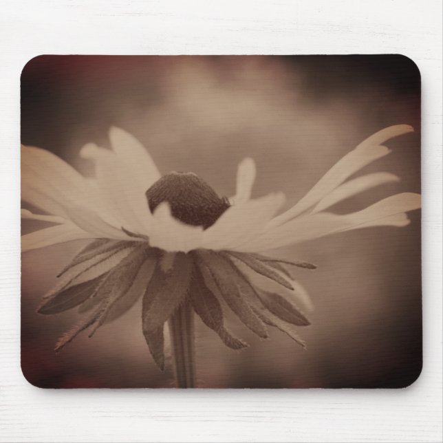 Mousepad Vintage Sepia Black Eyed Susan Flower (Frente)