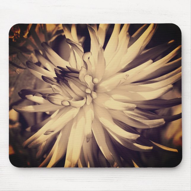 Mousepad Vintage Sepia Dahlia Flower (Frente)