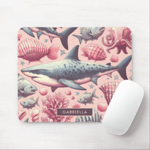 Mousepad Vintage Shark Seamless