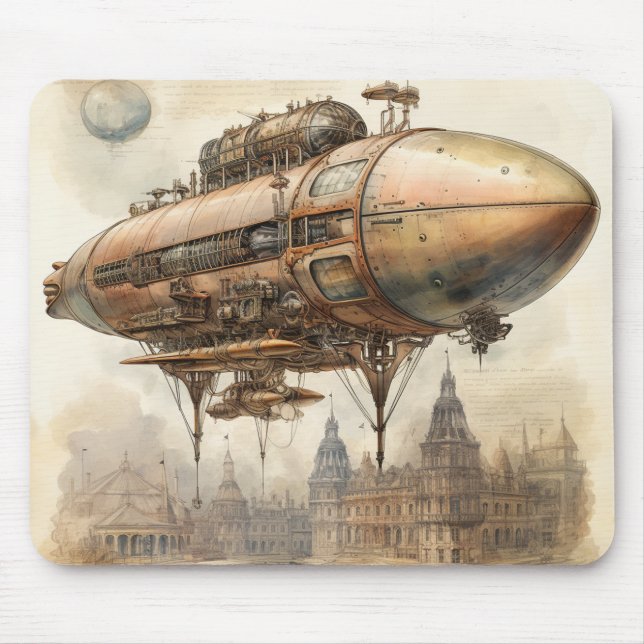 Mousepad Vintage Steampunk Zeppelin (12) (Frente)