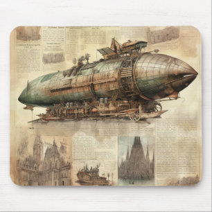 Mousepad Vintage Steampunk Zeppelin (5)