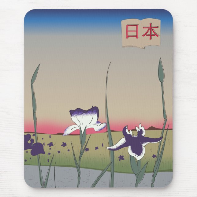 Mousepad Vintage Style Japan Flowers (Frente)