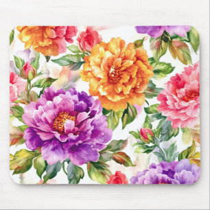 Mousepad Vintage Summer Bloom Watercolor Florals