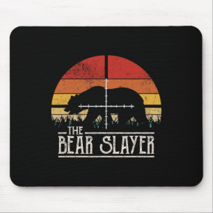 Mousepad Vintage Sunset Retro Style Bear Hunting Bear Slaye