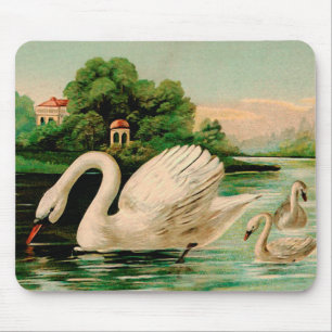 Mousepad Vintage Swan no lago