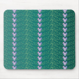 Mousepad Vintage Teal Floral Violets Padrão de wallpaper
