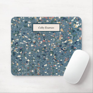 Mousepad Vintage Terrazzo Retro Patterno - Blue Terra Cotta