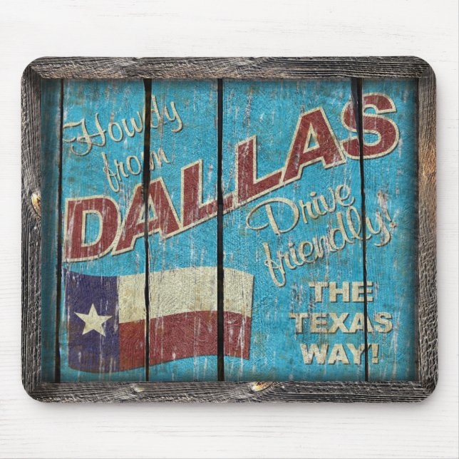 Mousepad Vintage Texas - almofada de DallasMouse (Frente)